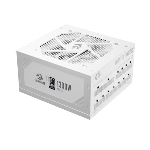 Redragon PSU018 80+ Platinum 1300 Watt ATX 3.0 & PCIe 5.0 Fully Modular Gaming Power Supply, 80 Plus Certified, 100% Japanese Capacitors & Low Noise Smart-ECO Fan, Fully Modular w/12VHPWR Cable - Image 2