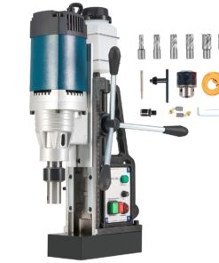 ZELCAN 1200W Mag Drill Press, Portable Magnetic Drill Press with 2" Boring Diameter, Heavy Duty Magnetic Drill with 6 Drill Bits, 2920 lbf 500 rpm Electric Drilling Machine with All-Copper Motor