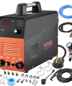 VEVOR Plasma Cutter, 50Amp, Non-Touch Pilot Arc Air Cutting Machine with Torch, 110V/220V Dual Voltage AC IGBT Inverter Metal Cutting Equipment for 1/2 in Clean Cut Aluminum and Stainless Steel
