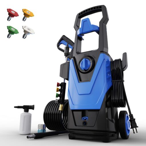 Zelonpro Electric Pressure Washer, 4800PSI 3.2 GPM Power Washer 2025 Upgraded with 55FT Cleaning Range, 4 Nozzles, Foam Cannon, High Pressure Cleaning Machine for Cars, Homes, Patios, Fences, Blue