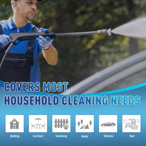 Electric Pressure Washer 5000PSI-Max 3.6GPM Power Washer Touch Screen Adjustable Pressure,4 Nozzles and 500ml Foam Cannon Power Washer Cleaning for Patio - Image 2