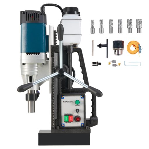 ZELCAN 1200W Mag Drill Press, Portable Magnetic Drill Press with 2" Boring Diameter, Heavy Duty Magnetic Drill with 6 Drill Bits, 2920 lbf 500 rpm Electric Drilling Machine with All-Copper Motor - Image 2