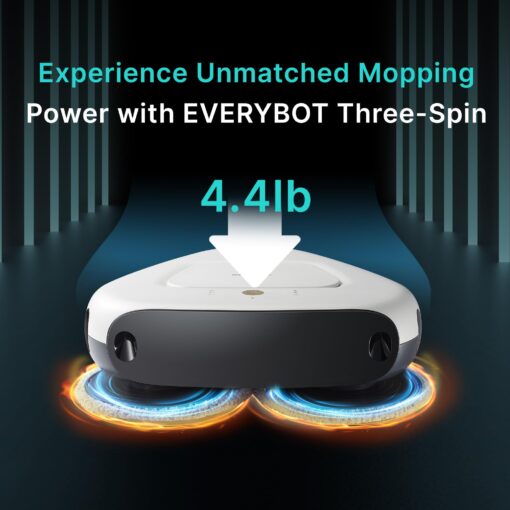 EVERYBOT Three-Spin Robot Mop - Ultra Quiet Smart Mopping Robot Cleaner Only | Powerful Stylish 3 Spin Wet Mop for Hard Floor & Tile Cleaning with Remote Control | Large Water Tank - Image 7