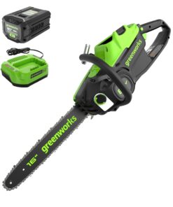 Greenworks 80V 16" Brushless Cordless Chainsaw (Great For Tree Felling, Limbing, Pruning, and Firewood), 75+ Compatible Tools, 2.5Ah Battery and Charger Included