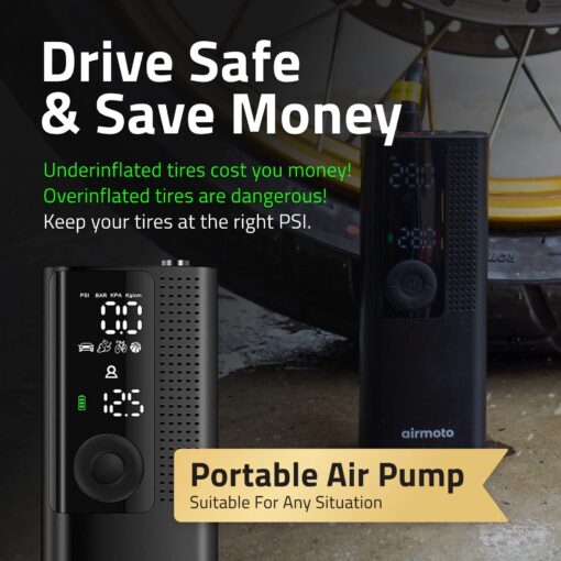 Airmoto and Power Kit Bundle Deal - 3 bundle - Tire Inflator Portable Air Compressor with Power Kit for Charging at Home and on The Road - Cordless Air Pump for Car Tires, Motorcycle, Bicycle - Image 3