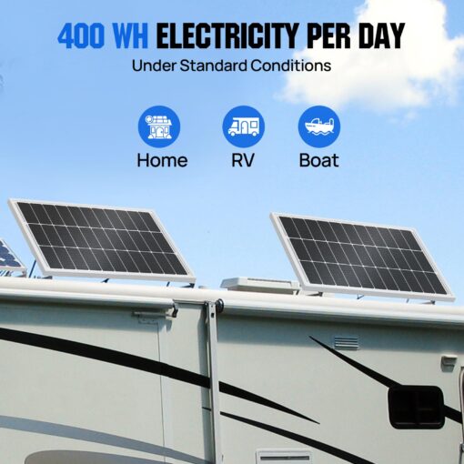 ECO-WORTHY 400W Solar Panels 4pcs 100 Watt 18V Monocrystalline Solar Panel Module for Off Grid PV Power for Home, Camping, Boat, Shed Farm, RV,12V Battery,2-Pack 2 * 100W - Image 8