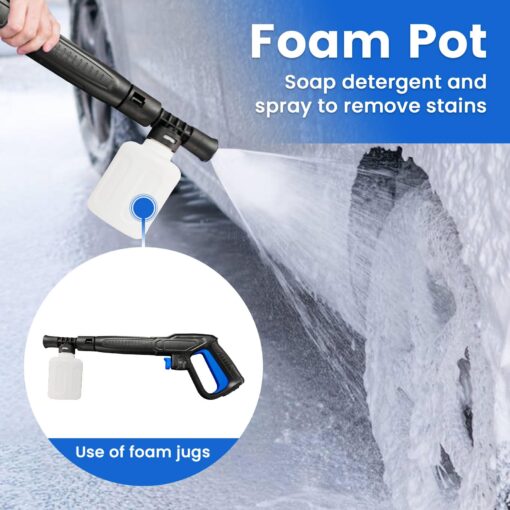 Electric Pressure Washer, Electric Power Washer with Rotatable Nozzles, 3200 PSI Max 2.2 GPM High Pressure Cleaning Machine with Foam Cannon, Power Washer for Car, Floor, Yard, Patios, Fence - Image 4