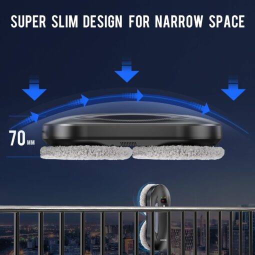 AGORVIO Window Cleaning Robot with Auto Water Spray & Smart Navigation, Automatic Window Cleaner Robot for Inside/Outside Glass with Triple Safety System, Edge Detection and Remote Control - Image 3
