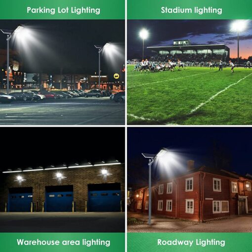 Solar Street Lights Outdoor, 6600W Solar Flood Parking Lot Lights With Remote Security Motion Sensor Led Fixture Dusk to Dawn IP66 Waterproof For Stadium,Pathway,Yard,Driveway,Roadway,Basketball Court - Image 3