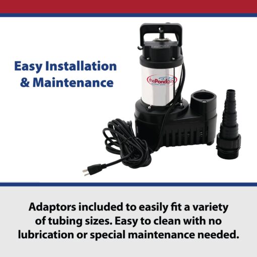 The Pond Guy RapidFlo Submersible Outdoor Water Pump, Perfect for Ponds, Waterfalls, Streams, Hydroponics & Pondless Features, Easy Install, Energy Saving, Quiet, Powerful Flow, Asynchronous, 4000 GPH - Image 6