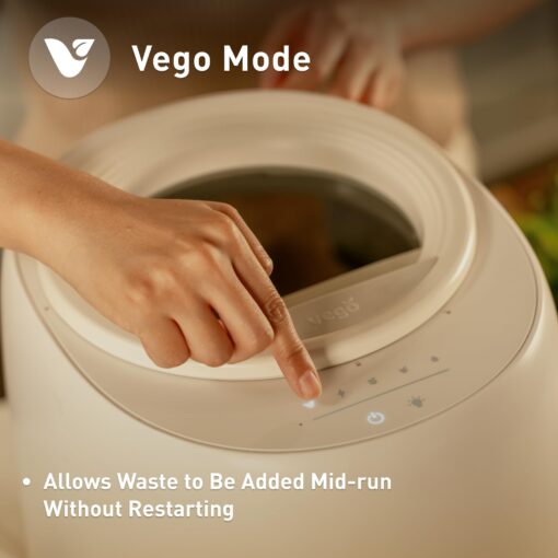 Vego Kitchen Composter, 4L Electric Composter Countertop 5 Modes Weight-Based Smart Compost Bin with App Odorless Auto-Cleaning Food Waste Compost Machine Indoor, White - Image 8