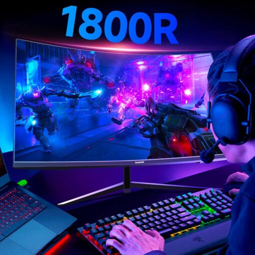 Gawfolk 32 Inch Curved Gaming Monitor 240Hz, 1800R PC Monitor Full HD 1080P, Frameless Computer Dispaly with Freesync and Eye Care Technology, Wall Mountable - Image 4