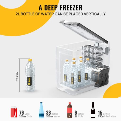 BougeRV 12V Portable Refrigerator Fridge Freezer Portable Car Fridge 53 Quart Electric Cooler12V/24V DC 110~240 V AC for RV Truck Jeep Pickup SUV Van Boat Camping Tailgating Road Trip Outdoor Travel - Image 7