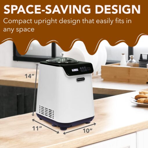 Whynter Ice Cream Maker Machine Automatic 1.28 Qt Upright with Built-in Compressor, LCD Digital Display & Timer, No Pre-Freezing, ICM-128WS, White - Image 2