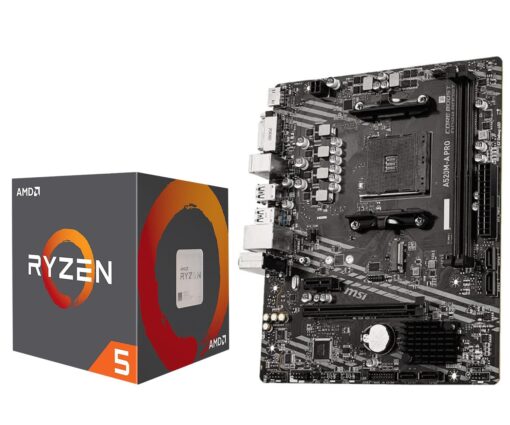 INLAND AMD Ryzen 5 5500 Unlocked Desktop Processor with MSI A520M-A PRO Gaming Motherboard (AMD AM4, DDR4, PCIe 4.0, Micro-ATX),