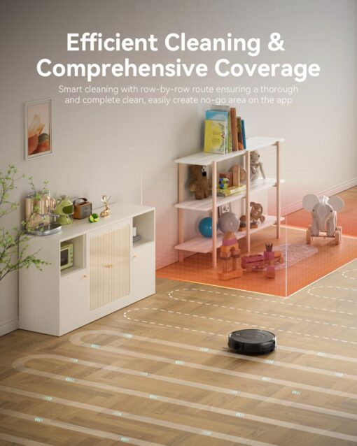 Kewbily Robot Vacuum and Mop Combo, LiDAR Navigation with Ultra Slim Design, Smart Mapping Robotic Vacuum Cleaner, 9000Pa Suction, Customizable Cleaning for Pet Hair, Carpets, and Hard Floors - Image 2