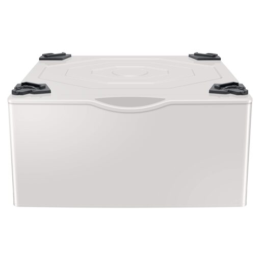 SAMSUNG 27-Inch Washer Dryer Pedestal Stand w/ Pull Out Laundry Storage Drawer, Stainless Steel, WE402NE/A3, 28.1"D x 27"W x 14.2"H, Ivory - Image 9