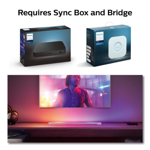 Philips Hue Compact Smart Light Tube, White - White and Color Ambiance LED Color-Changing Light - 1 Pack - Sync with TV, Music, and Gaming - Requires Bridge and Sync Box - Control with App or Voice - Image 7