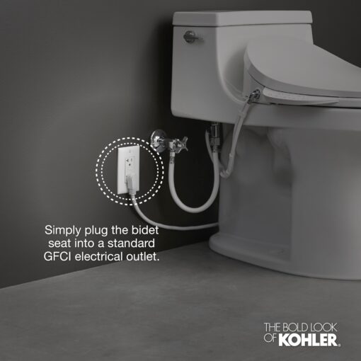 KOHLER Purewash E580 Elongated Bidet Toilet Seat, White, Quiet-Close Lid Prevents Slamming, Self-Cleaning Wand, Adjustable Water Pressure with Multiple Cleansing Options - Image 3