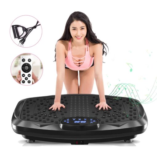 NIMTO Vibration Plate Exercise Machine Whole Body Workout Vibration Fitness Platform for Home Fitness & Weight Loss + BT + Remote, 99 Levels (Black) - Image 2