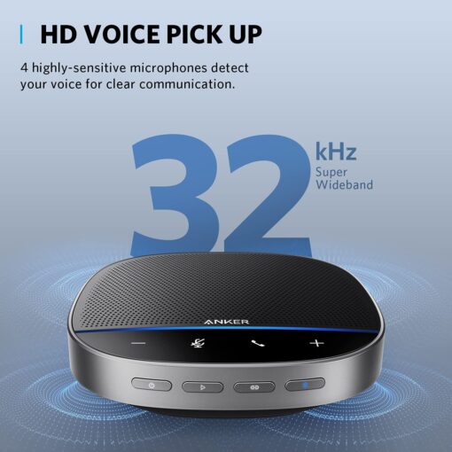 Anker PowerConf S500 Speakerphone with Zoom Rooms and Google Meet Certifications, USB-C Speaker, Bluetooth Speakerphone for Conference Room, Conference Microphone with Premium Voice Pickup - Image 6