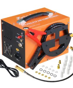 TOAUTO A1X-PRO PCP Air Compressor,4500Psi 30Mpa, Wire Spool Portable Design, Built-in Converter, Water/Oil-Free, One Button Start, Bursting disc, by 110V AC or 12V Car Battery (Manual Stop Version)
