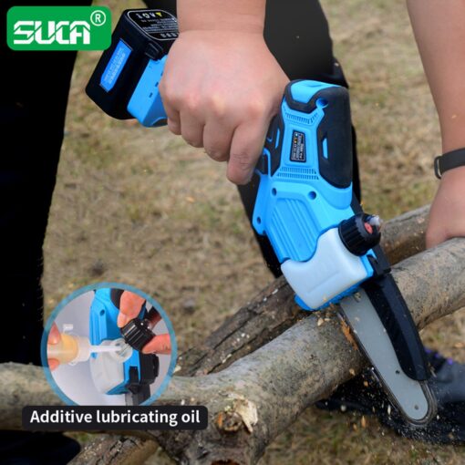 SUCA Electric Pruning Shears Pruning Shears Pruning Shears Tree Pruner Branch Cutter Pruners for Gardening with 2pcs 2Ah Lithium Battery 4-7 Working Hours Tree Branch Pruner (blue28mm+chainsaw) - Image 7