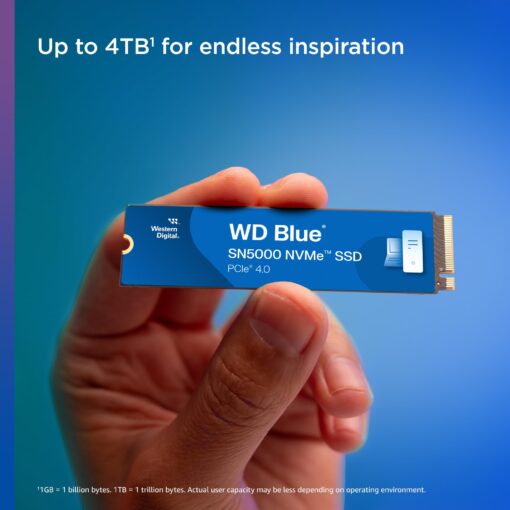 Western Digital 4TB WD Blue SN5000 NVMe Internal Solid State Drive SSD - PCIe Gen 4.0, M.2 2280, Up to 5,500 MB/s - WDS400T4B0E - Image 5