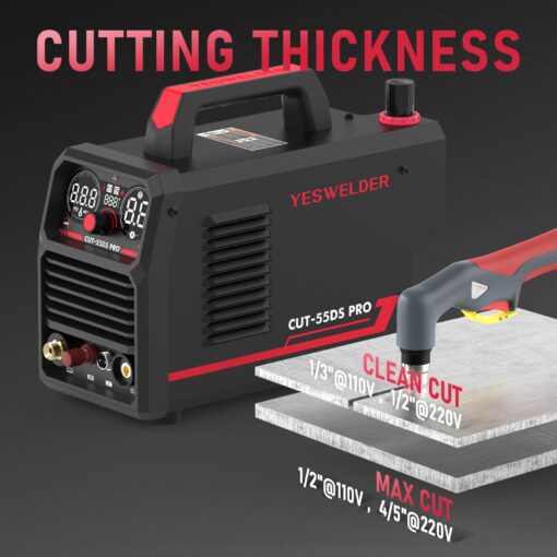 YESWELDER 55 Amp Plasma Cutter Non-High Frequency, Large LED Digital Display Non-Touch Pilot Arc, Digital DC Inverter 110/220V Dual Voltage Plasma Cutting Machine CUT-55DS PRO NEW - Image 7