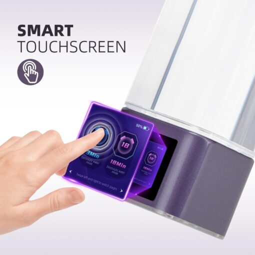 BESTING Hydrogen Water Bottle 12000PPB, Upgrade Smart Touchscreen Control SPE Hydrogen Generator, Portable Hydrogen Water Machine Easy to Use for Improved Energy Inflammation Support 350ml - Image 7