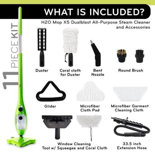 H2O MOP® X5 Steam Mop with Dualblast head and Handheld Steam Cleaner For Kitchen Tile Floors, Hardwood Floors, Grout Cleaner, Upholstery Cleaner and Carpets - Image 8