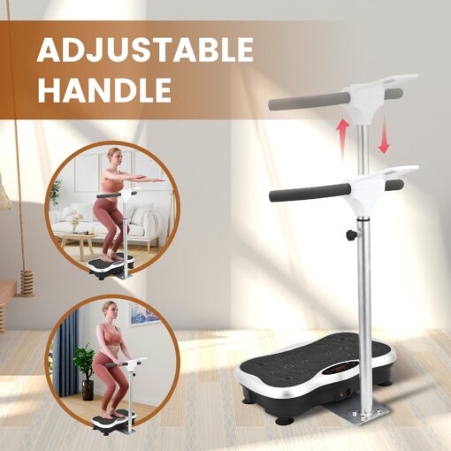 EILISON FIRMHOLD Handle Vibration Plate Exercise Machine for Lymphatic Drainage- Full Body Workout Vibration Platform for Weight Loss, 350lbs Vibration Plate for Beginners & Recovery (Handle Silver) - Image 6