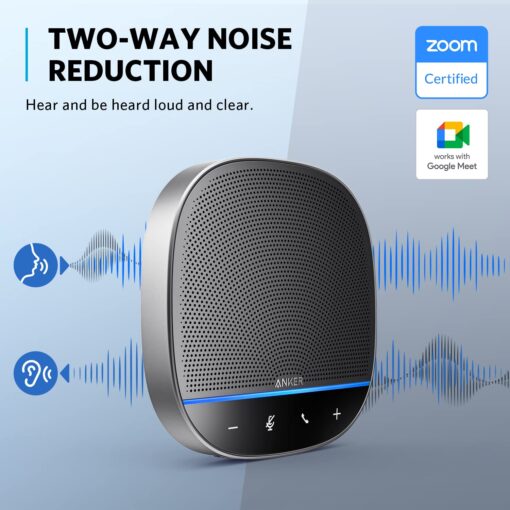 Anker PowerConf S500 Speakerphone with Zoom Rooms and Google Meet Certifications, USB-C Speaker, Bluetooth Speakerphone for Conference Room, Conference Microphone with Premium Voice Pickup - Image 7
