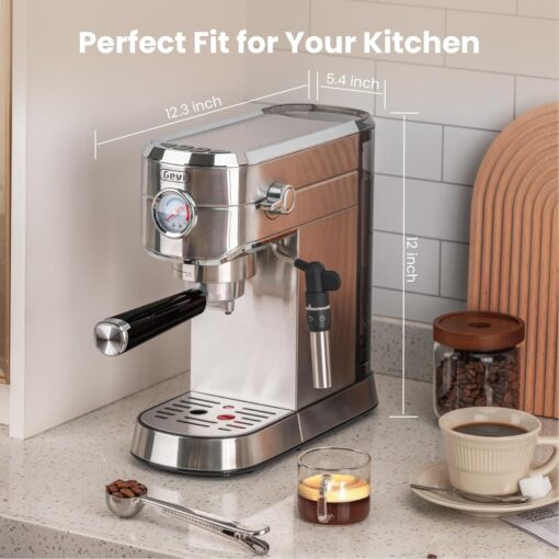 Gevi Commercial Espresso and Coffee Makers with Portafilter for Nespresso Original Capsules and Coffee Powder, Professional Espresso Maker with Milk Frother for Cappuccino, Latte - Image 6