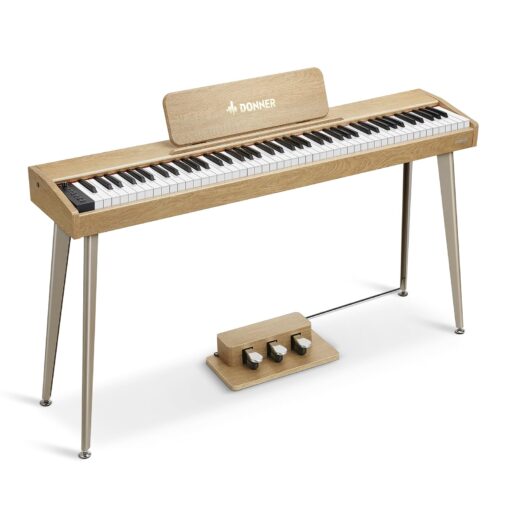 Donner DDP-60 88 Key Digital Piano: Full Size Keyboard, Sensitive Touch, 8 Reverbs, Recording, 128 Voices. Includes Three Pedal, Electric Piano Keyboard for Beginners