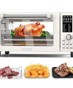 Nuwave Bravo Pro Smart Air Fryer Toaster Oven Combo, Airfryer Convection Oven Countertop, 10-in-1 Functions with Quicker & Even Crisp Technology, 1800W, 50-450°F, PFAS-Free, 21QT, Vanilla Cream