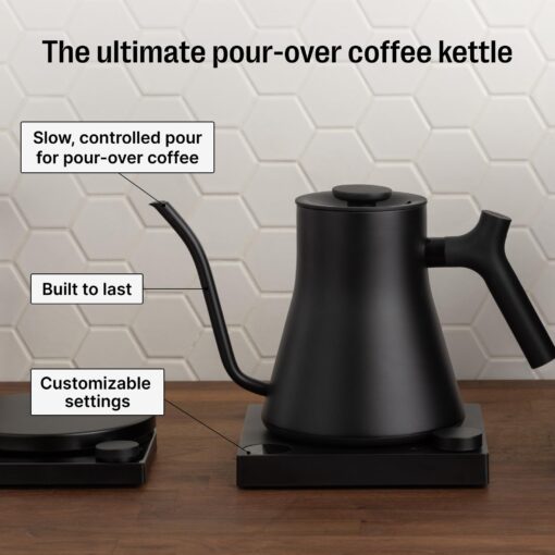 Fellow Stagg EKG Pro Electric Gooseneck Kettle - Pour-Over Coffee and Tea, Quick Heating, Precise Temperature Control, Scheduling, Built-in Brew Timer, Matte Black, 0.9 Liter - Image 5