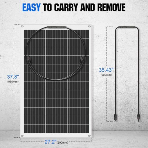 ECO-WORTHY 130Watt 12Volt Flexible Solar Panel Kit for Off Grid Home RV, Boat and Uneven Surfaces:1pcs 130W Mono Solar Panel + 30A 12V Charger Controller + Solar Cable + Tray Cable + Y Branch - Image 6