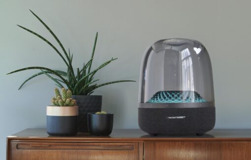 Harman Kardon Aura Studio 4 - Bluetooth Home Speaker - Superior Sound Performance - 5 Diamond-Effect Lighting Themes - Made with Recycled Materials - Image 8