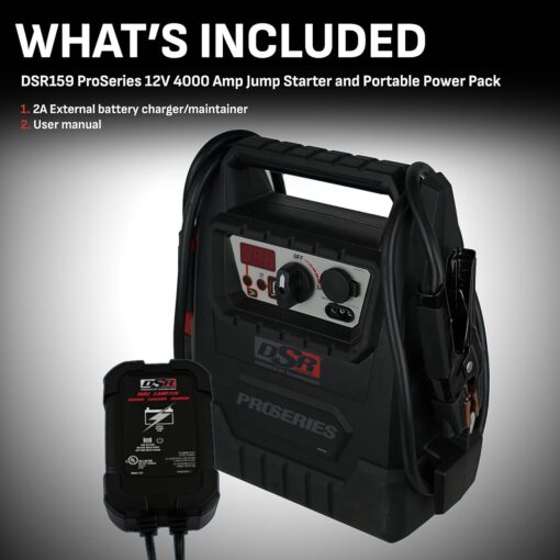 Schumacher Electric DSR159 - ProSeries Jump Starter - 12V 4000 Peak Amps Portable Car Jump Starter & Maintainer - Jumper Cables with Battery Pack - 700 Cranking Amps - Image 4