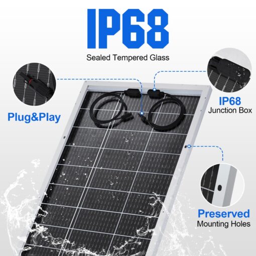 ECO-WORTHY Bifacial 195 Watt 12 Volt 12BB Solar Panel Monocrystalline Double-Sided Power Generation Rigid High-Efficiency PV Module Power Charger for RV,Sunsheds,Canopies,Farms,Home and Off-Grid - Image 4