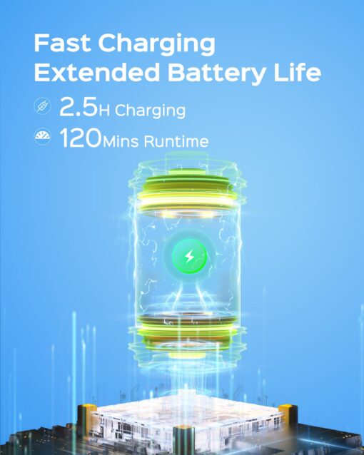 WYBOT Robotic Pool Cleaner, Cordless Pool Vacuum Robot with 120 Mins Runtime, Fast Charging, Powerful Suction, Self-Parking, Double Filters,Ideal for Above Ground Pools up to 1076 Sq.ft - Image 7