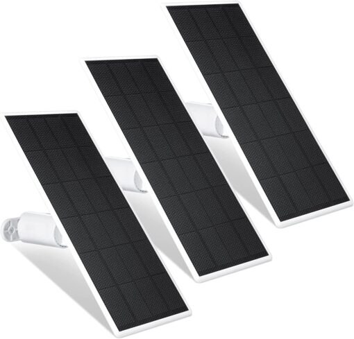 Wasserstein Solar Panel, Solar Panel Charger for Google Nest Cam Outdoor or Indoor, Battery - 2.5W Solar Power - Camera Solar Panels Made for Google Nest (3 Pack)