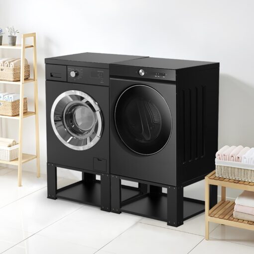 2 Pack Laundry Pedestal for Washer and Dryer - Fit 27 and 28 Inch Washer and Dryer Stand Heavy Duty Steel Universal Washing Machine Raiser 700lbs Capacity 15.7'' Height Black - Image 2