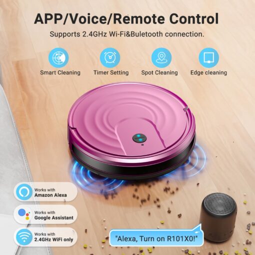 Robot Vacuum and Mop Combo 2 in 1 Mopping Robot Vacuum Cleaner with Schedule WiFi/Alexa/App Smart Self-Charging Robotic Vacuum Ultra-Slim Quiet Tangle-Free Ideal for Hard Floor Pet Hair Carpet-650mL - Image 6