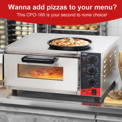 CROSSON ETL listed Commercial 16 inch Countertop Electric Pizza Oven with pizza stone, Multipurpose Indoor Pizza oven for Restaurant use,120V/1800W - Image 4