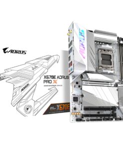 GIGABYTE X670E AORUS PRO X (AM5/ LGA 1718/ AMD/ X670E/ EATX/ 5-Year Warranty/ DDR5/ Quad M.2/ PCIe 5.0/ USB 3.2 Gen2X2 Type-C/WiFi 7/ Intel 2.5GbE LAN/Q-Flash Plus/EZ-Latch Plus/Motherboard)