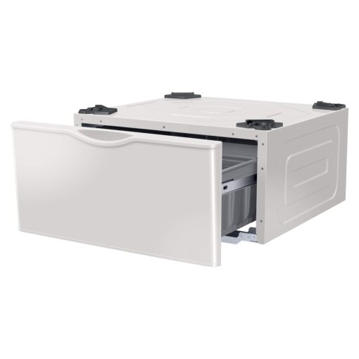 SAMSUNG 27-Inch Washer Dryer Pedestal Stand w/ Pull Out Laundry Storage Drawer, Stainless Steel, WE402NE/A3, 28.1"D x 27"W x 14.2"H, Ivory - Image 5