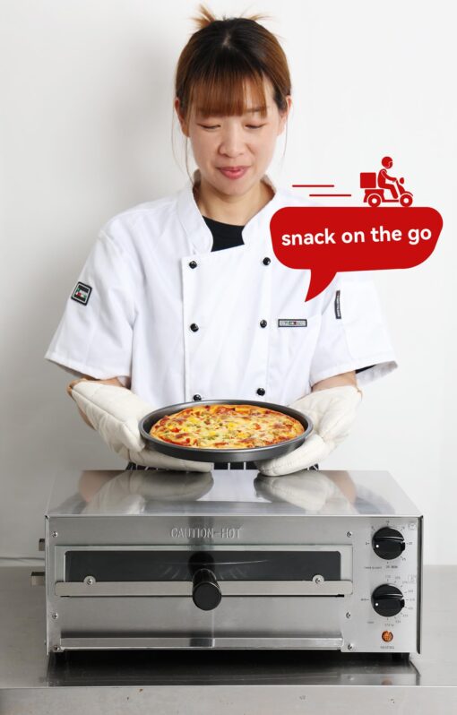CROSSON Countertop Electric Frozen Pizza Oven For Indoors with 30-minitue Timer,Glass Door and Interior Light,Commercial Pizza Maker for Restaurant and Home Use,120V/1550W (13 Inch) - Image 7