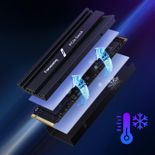 fanxiang 2TB SSD w/Heatsink M.2 SSD NVMe PCIe Gen4 Gaming SSD M.2 2280, Up to 7100MB/s Compatible with PS5, Internal Solid State Drive for Gamers, Professionals, Creators - Image 3